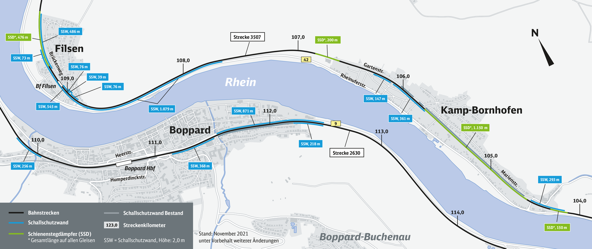 Karte Kamp-Bornhofen